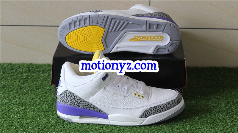 Authentic Air Jordan 3 Kobe Bryant White Purple Gold